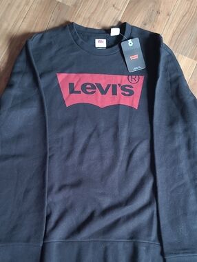 Levi's Black Sweatshirt with Red Logo Graphic
